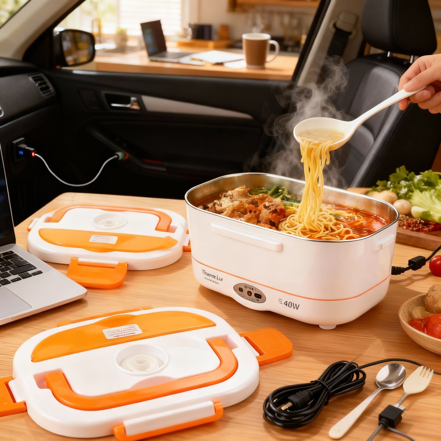 Electric Heated Lunch Box Stainless Steel