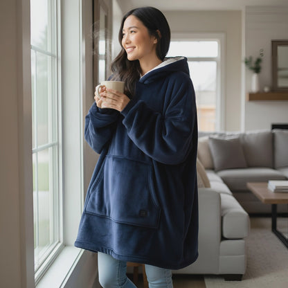 USB Heated Wearable Blanket Oversized Lazy Hoodie