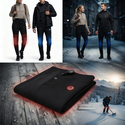 USB Heated Outdoor Hiking Winter Sport Thermal Pants Mens Heating Travel Trousers