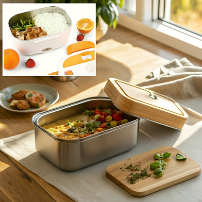 Electric Heated Lunch Box Stainless Steel